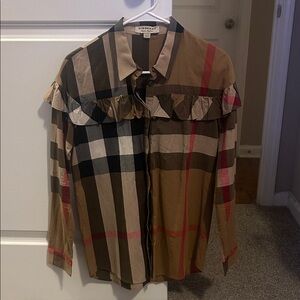 Burberry Classic Check Ruffle Blouse